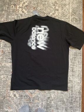 New Balance Black T-Shirt with White Spray NB Logo